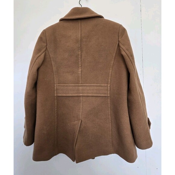 Lands End Coat Womens M Double Breasted Brown Wool Blend Winter Old Money Classy - Picture 5 of 9